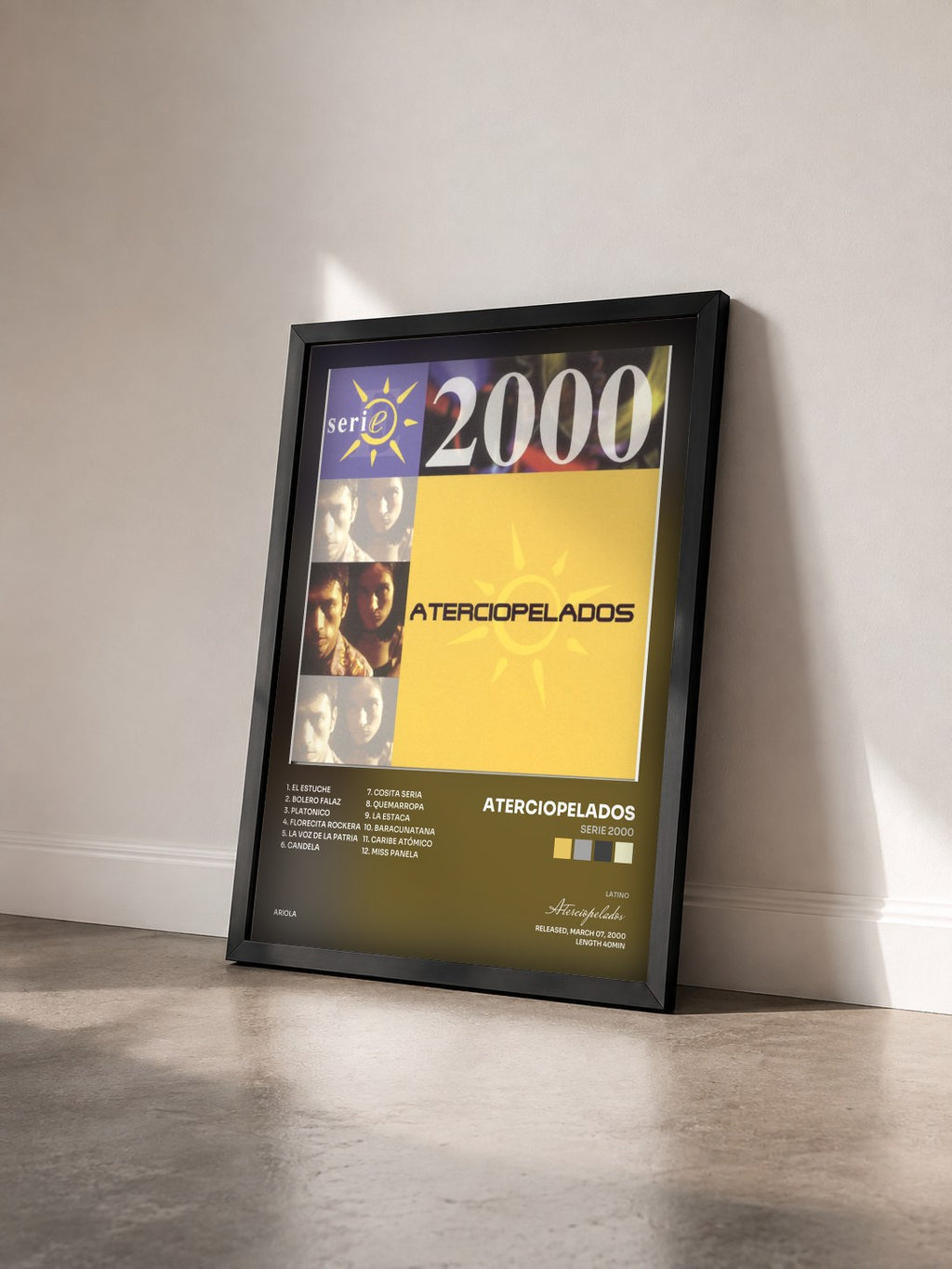 #noir Tableau de l'album Serie 2000 de Aterciopelados vu de trois quarts, cadre noir