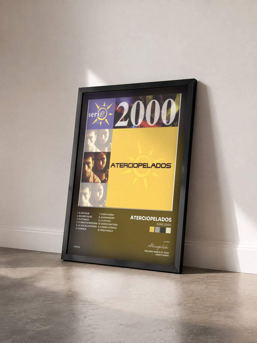 #noir Tableau de l'album Serie 2000 de Aterciopelados vu de trois quarts, cadre noir
