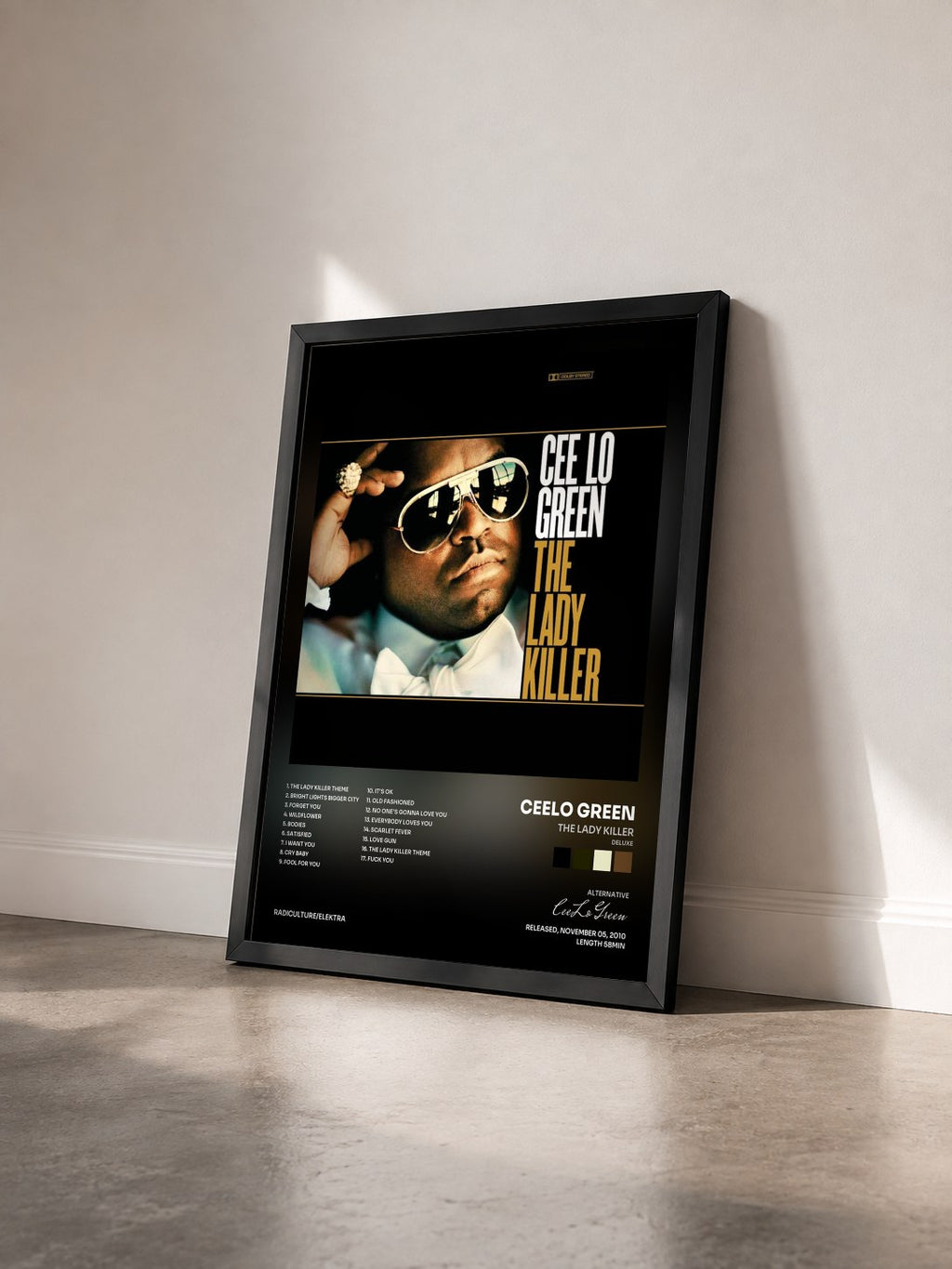 #noir Tableau de l'album The Lady Killer (Deluxe) de CeeLo Green vu de trois quarts, cadre noir