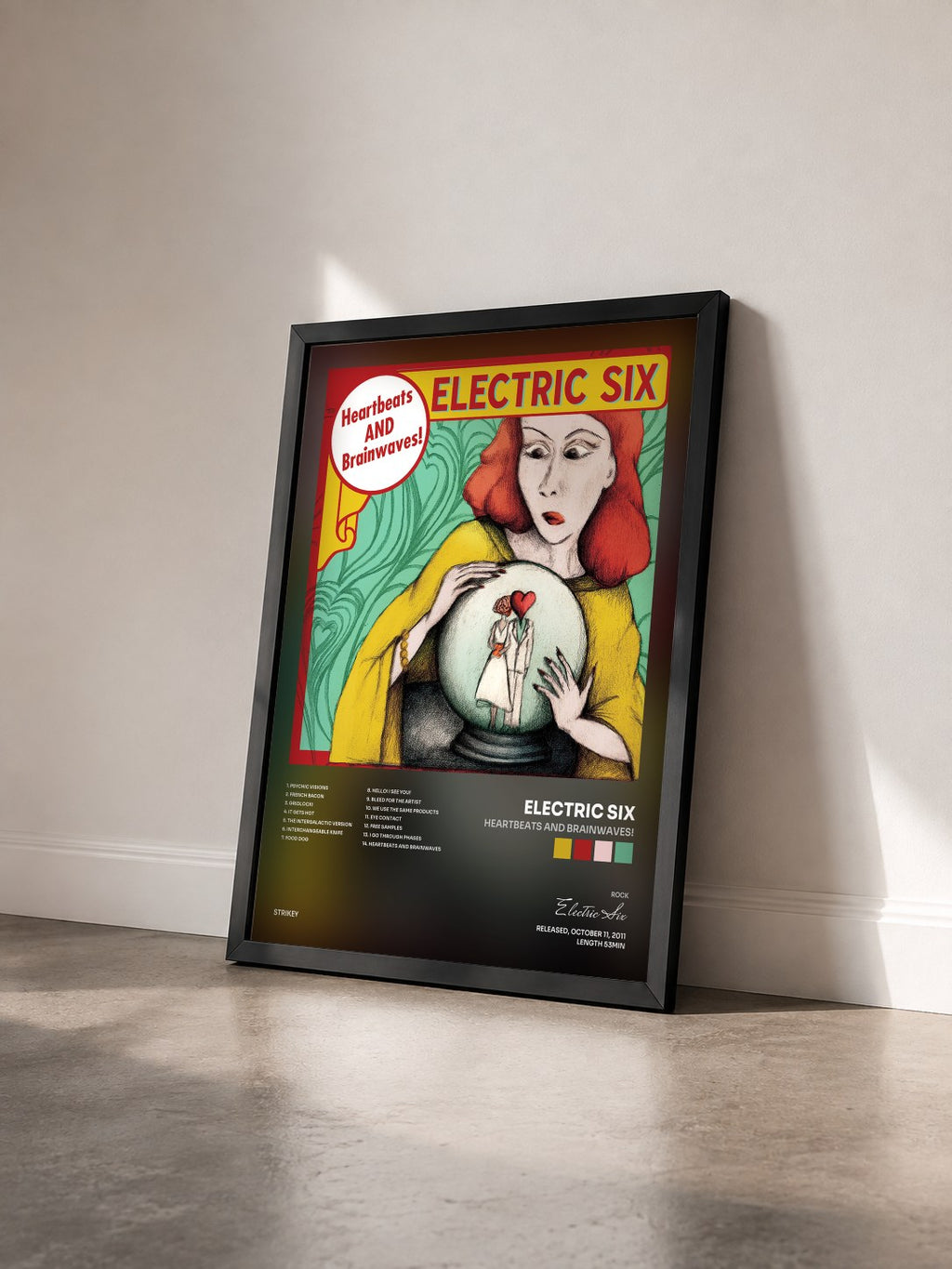 #noir Tableau de l'album Heartbeats and Brainwaves! de Electric Six vu de trois quarts, cadre noir