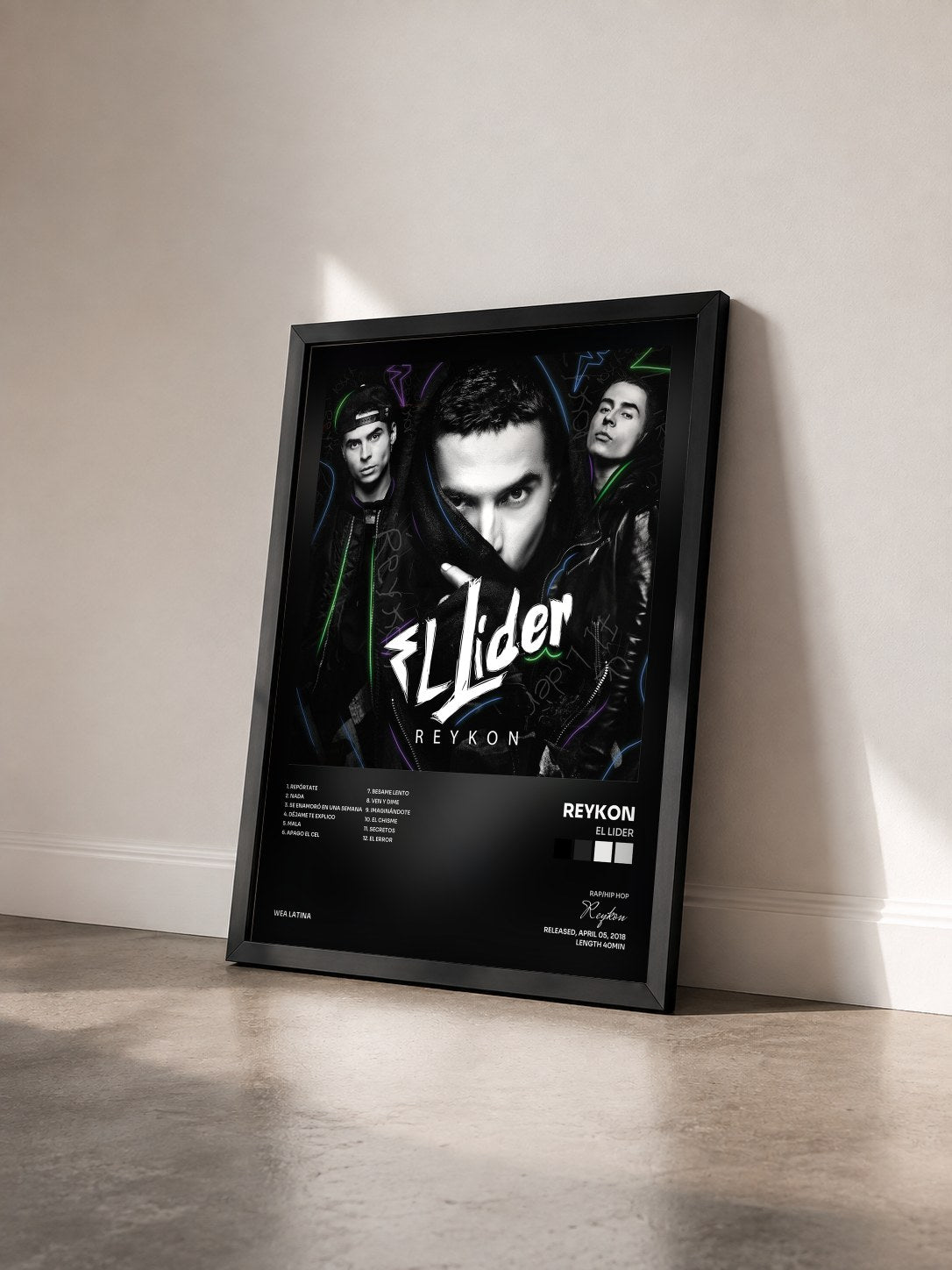 #noir Tableau de l'album El Lider de Reykon vu de trois quarts, cadre noir