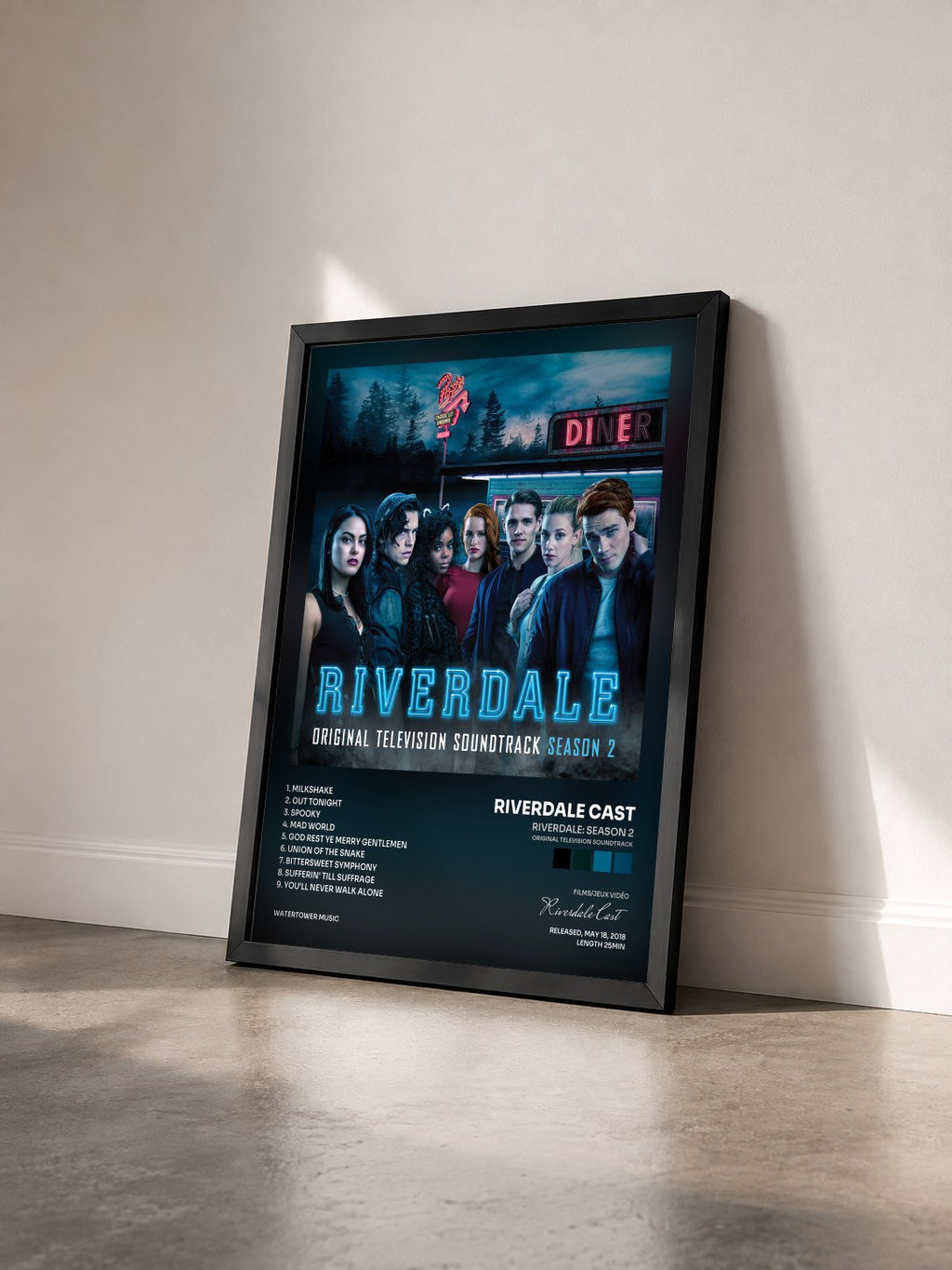 #noir Tableau de l'album Riverdale: Season 2 (Original Television Soundtrack) de Riverdale Cast vu de trois quarts, cadre noir