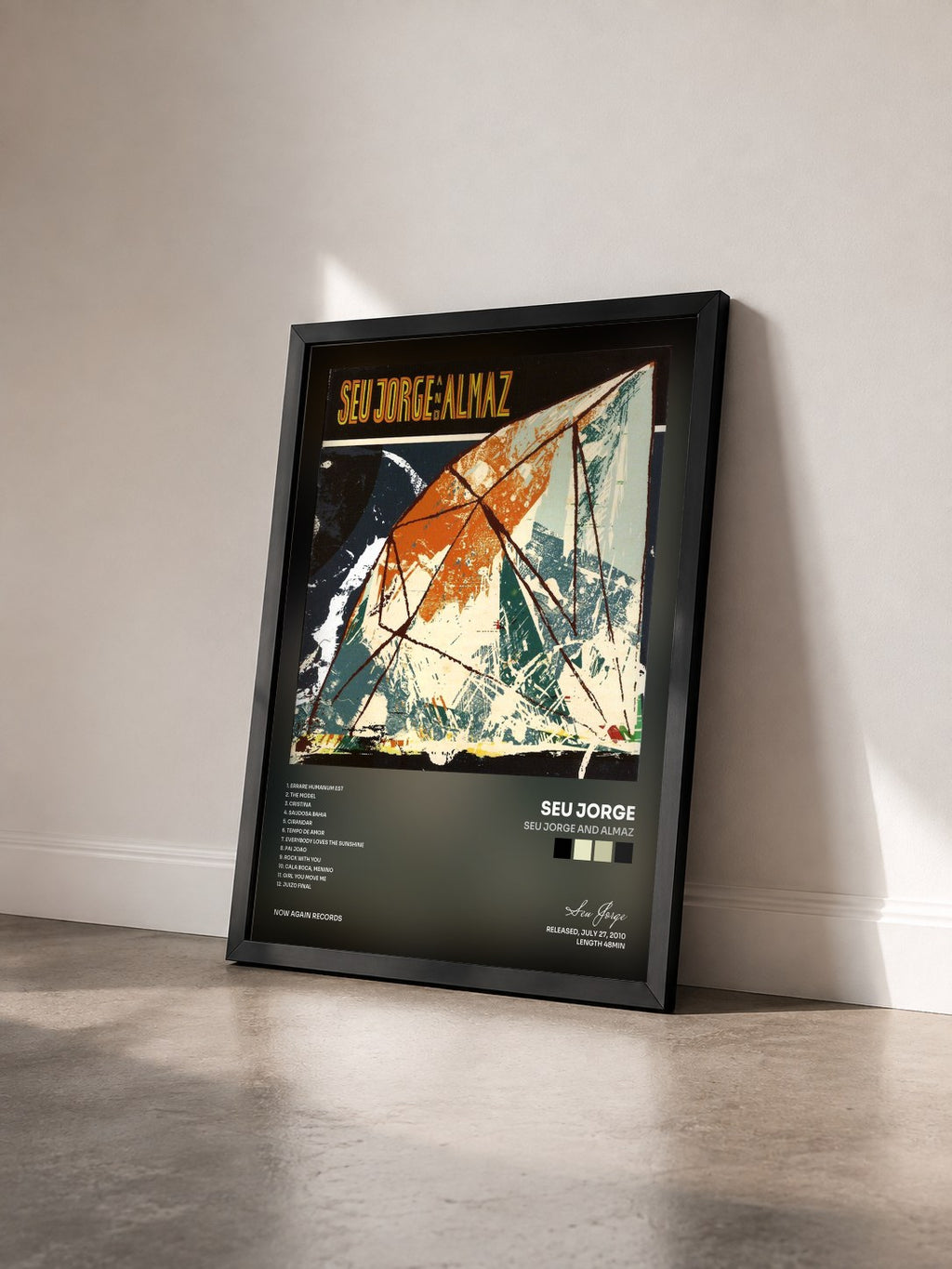 #noir Tableau de l'album Seu Jorge and Almaz de Seu Jorge vu de trois quarts, cadre noir