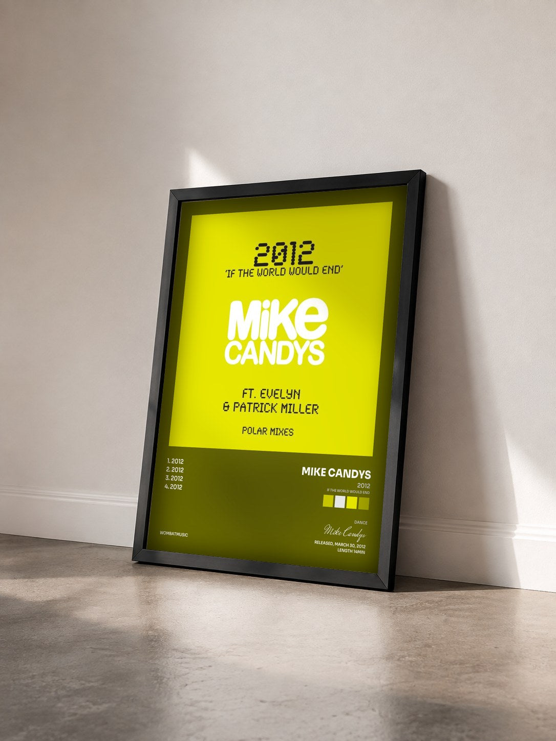 #noir Tableau de l'album 2012 (If the World Would End) [Polar Mixes] de Mike Candys vu de trois quarts, cadre noir