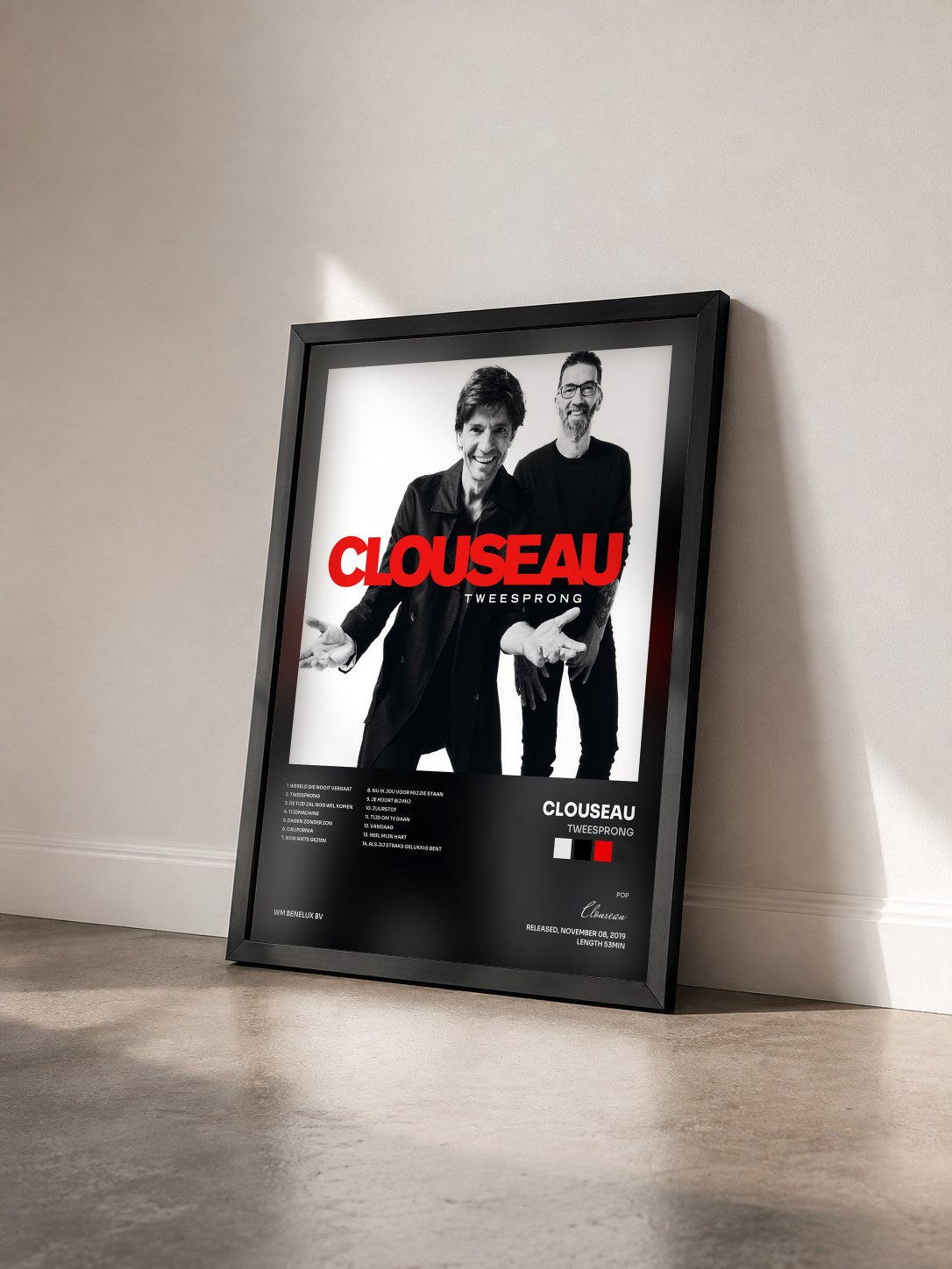 #noir Tableau de l'album Tweesprong de Clouseau vu de trois quarts, cadre noir