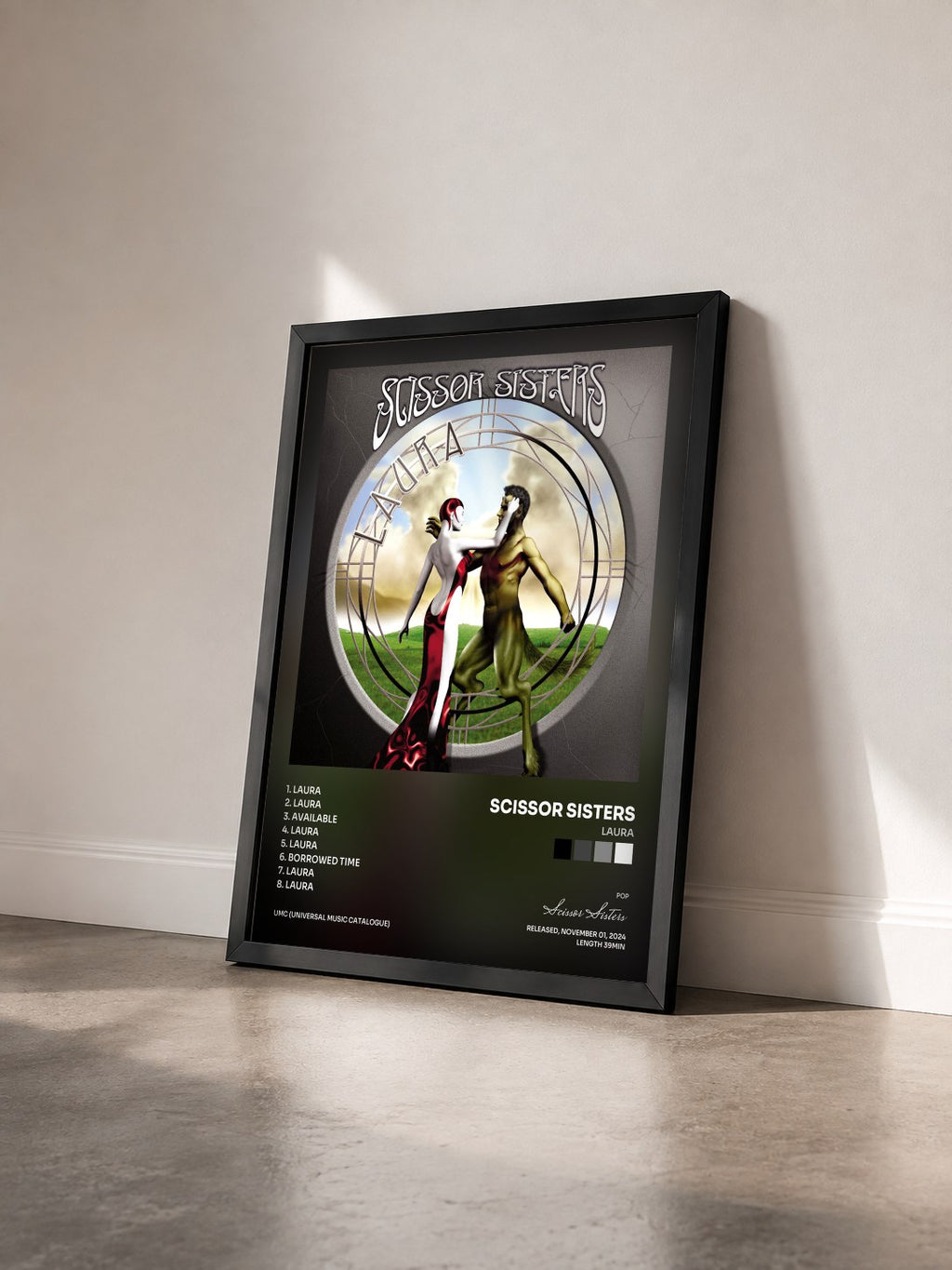 #noir Tableau de l'album Laura de Scissor Sisters vu de trois quarts, cadre noir