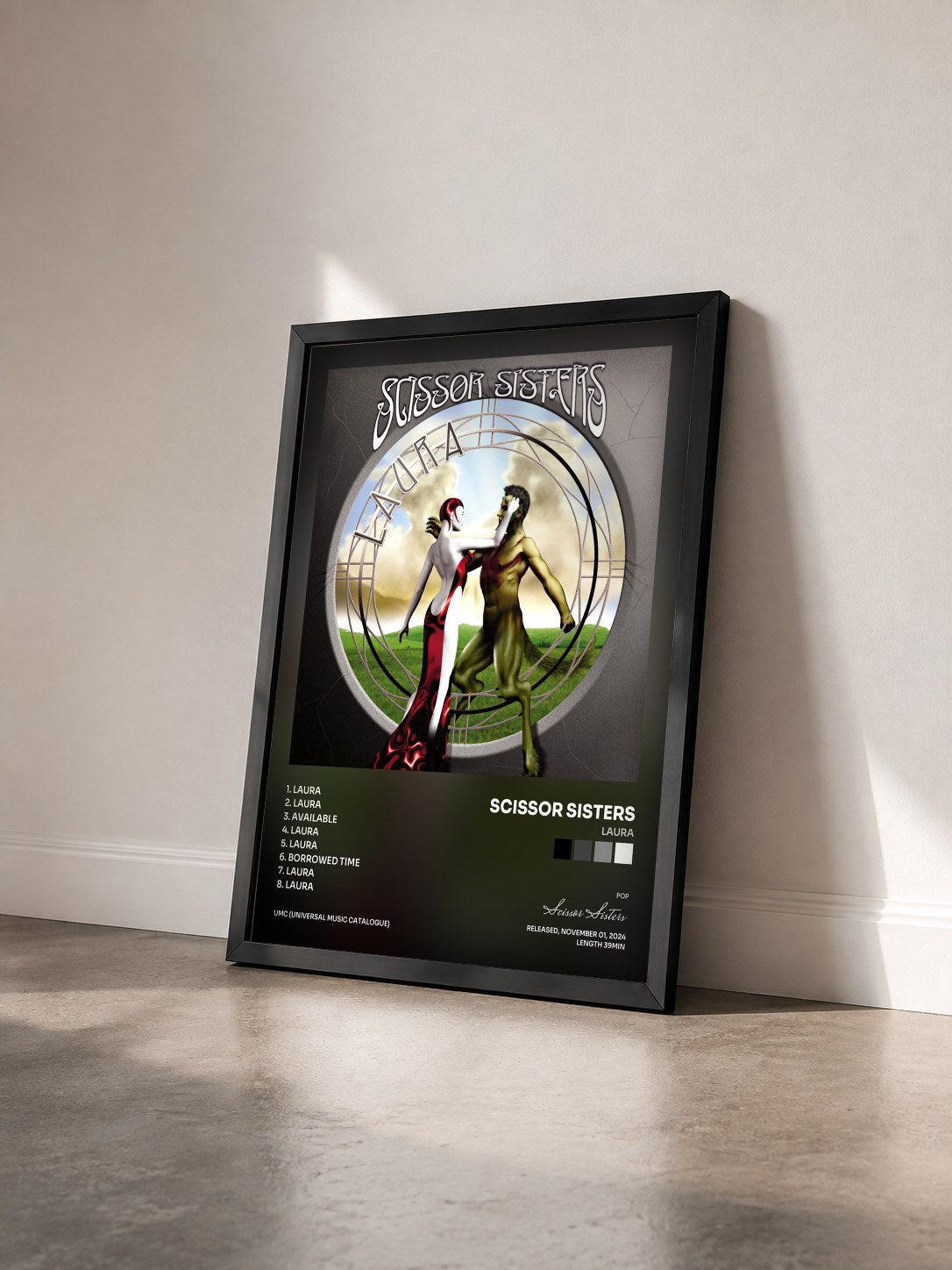 #noir Tableau de l'album Laura de Scissor Sisters vu de trois quarts, cadre noir
