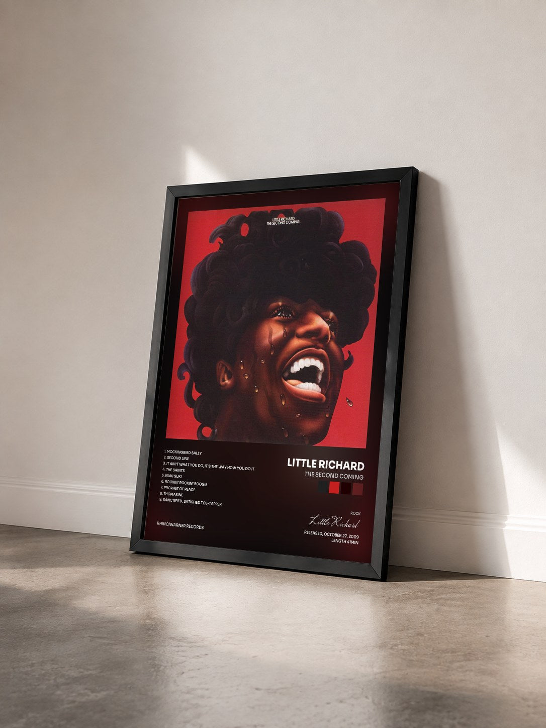 #noir Tableau de l'album The Second Coming de Little Richard vu de trois quarts, cadre noir