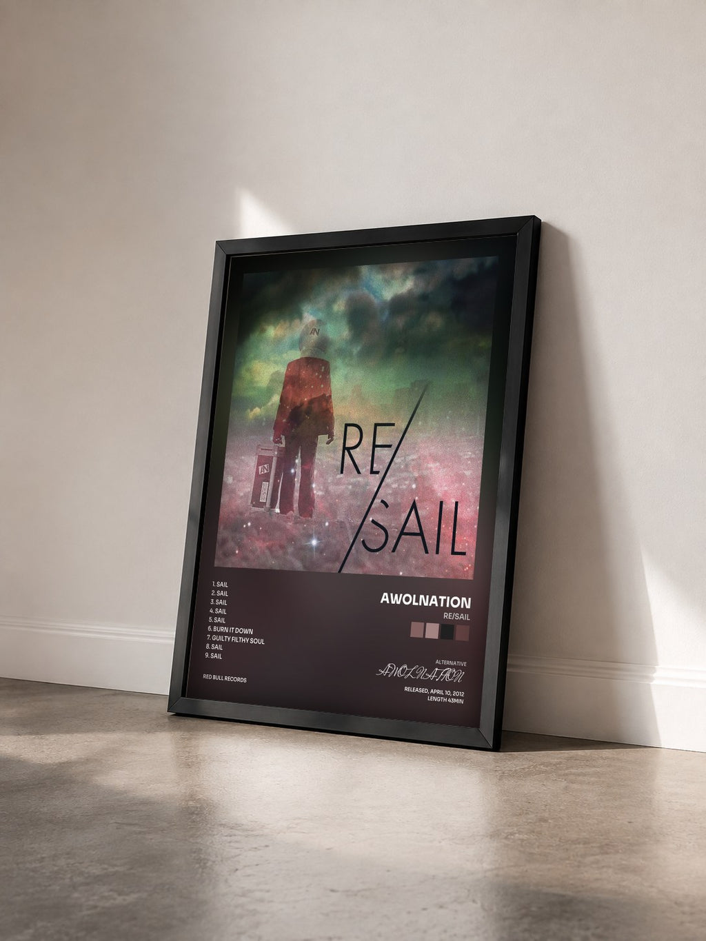 #noir Tableau de l'album RE/Sail de AWOLNATION vu de trois quarts, cadre noir