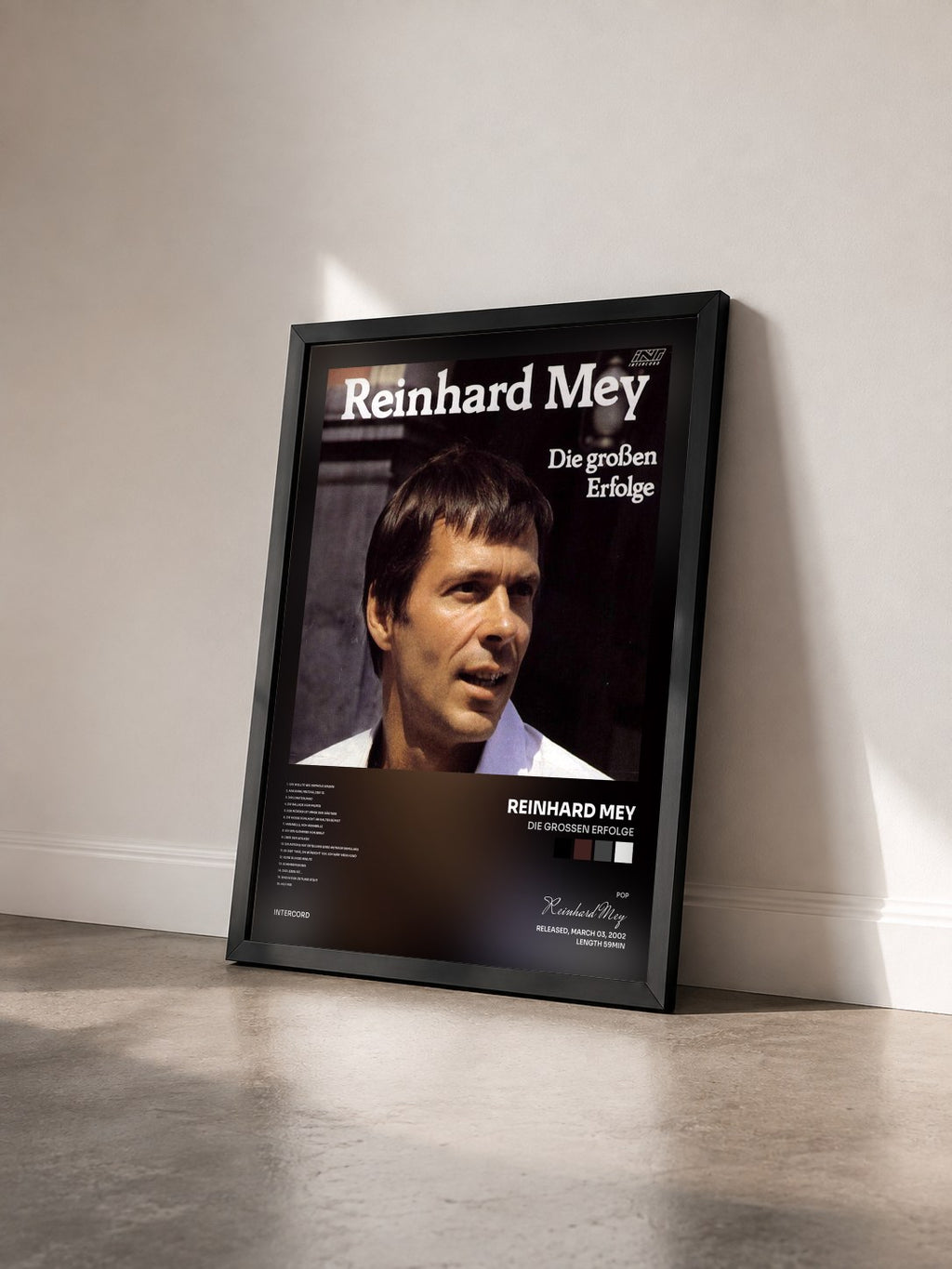#noir Tableau de l'album Die großen Erfolge de Reinhard Mey vu de trois quarts, cadre noir