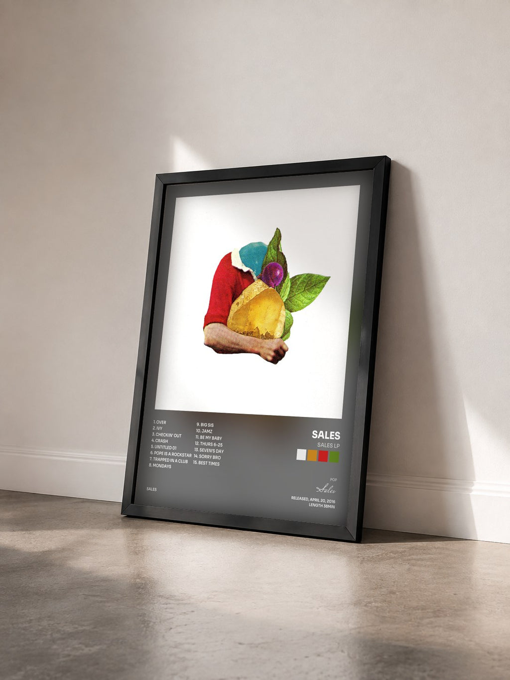 #noir Tableau de l'album SALES LP de Sales vu de trois quarts, cadre noir