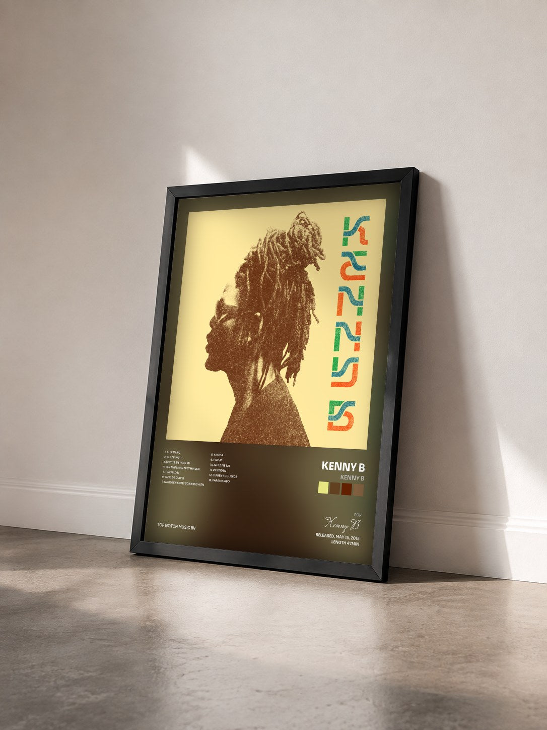 #noir Tableau de l'album Kenny B de Kenny B vu de trois quarts, cadre noir