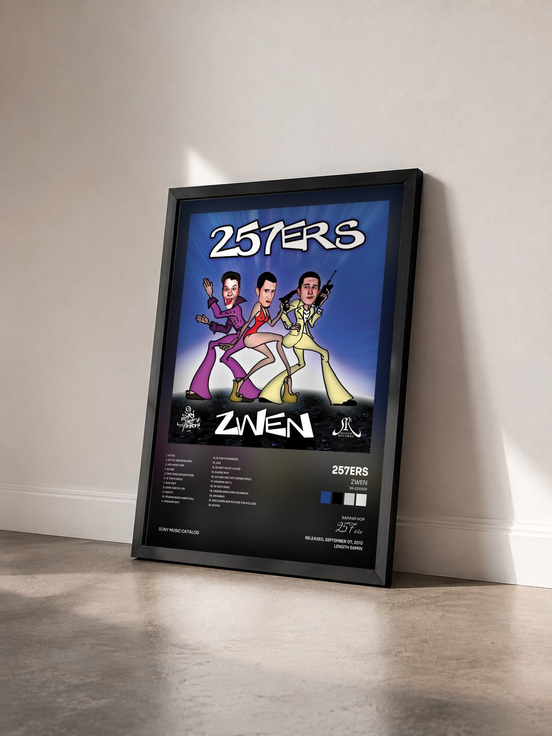 #noir Tableau de l'album Zwen (Re-Edissn) de 257ers vu de trois quarts, cadre noir