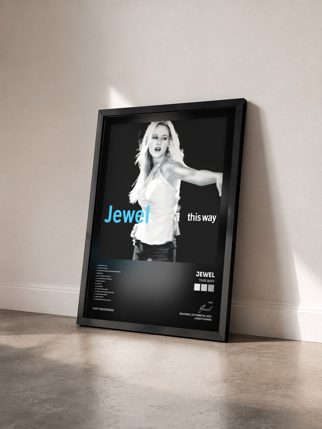 #noir Tableau de l'album This Way de Jewel vu de trois quarts, cadre noir