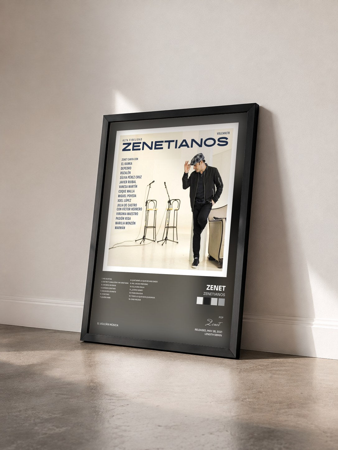 #noir Tableau de l'album Zenetianos de Zenet vu de trois quarts, cadre noir