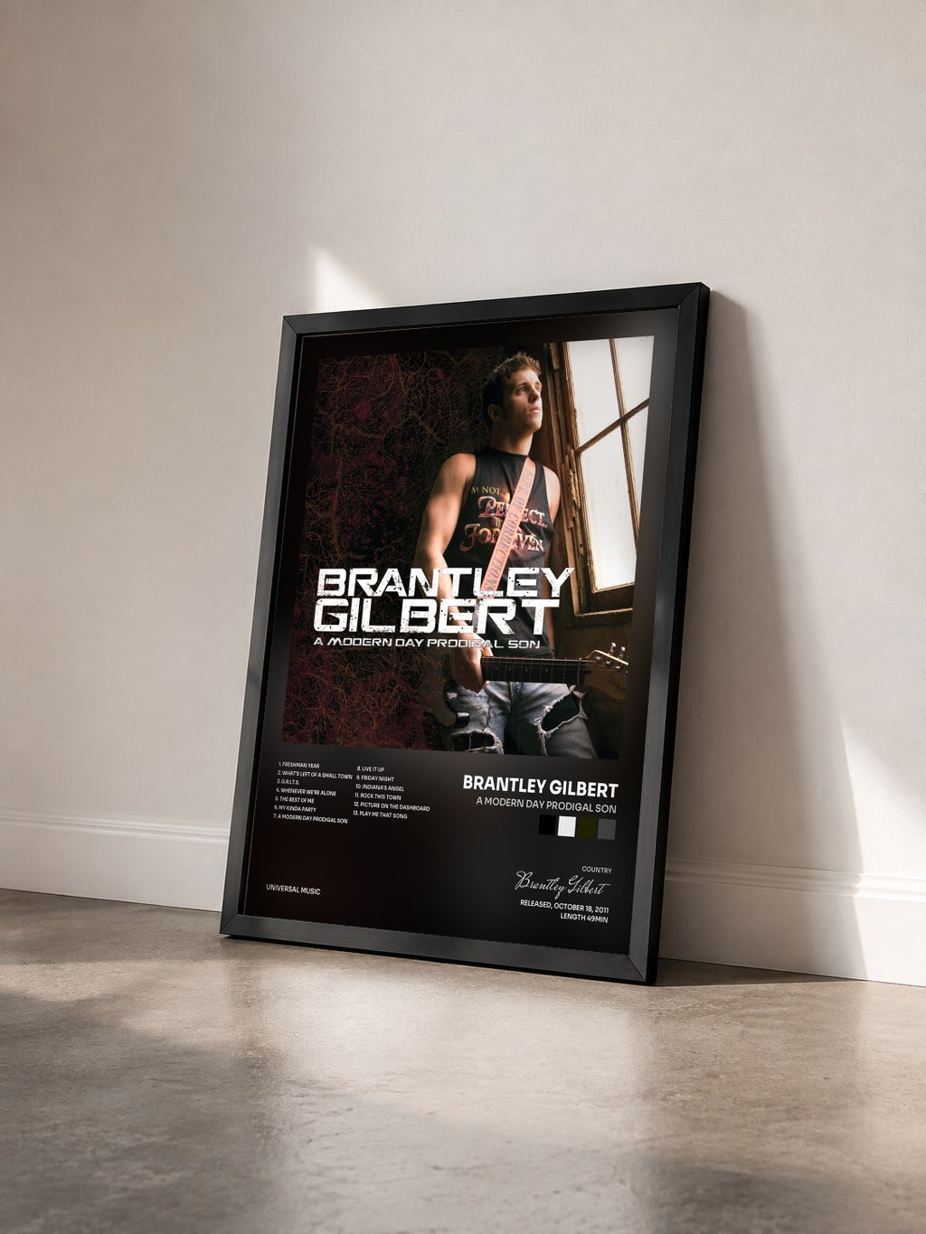 #noir Tableau de l'album A Modern Day Prodigal Son de Brantley Gilbert vu de trois quarts, cadre noir