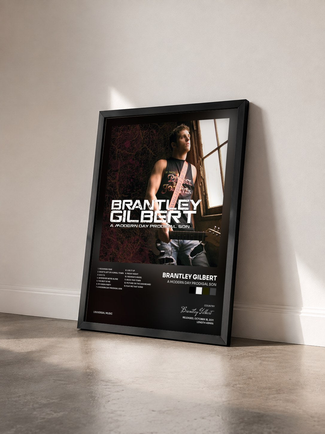 #noir Tableau de l'album A Modern Day Prodigal Son de Brantley Gilbert vu de trois quarts, cadre noir