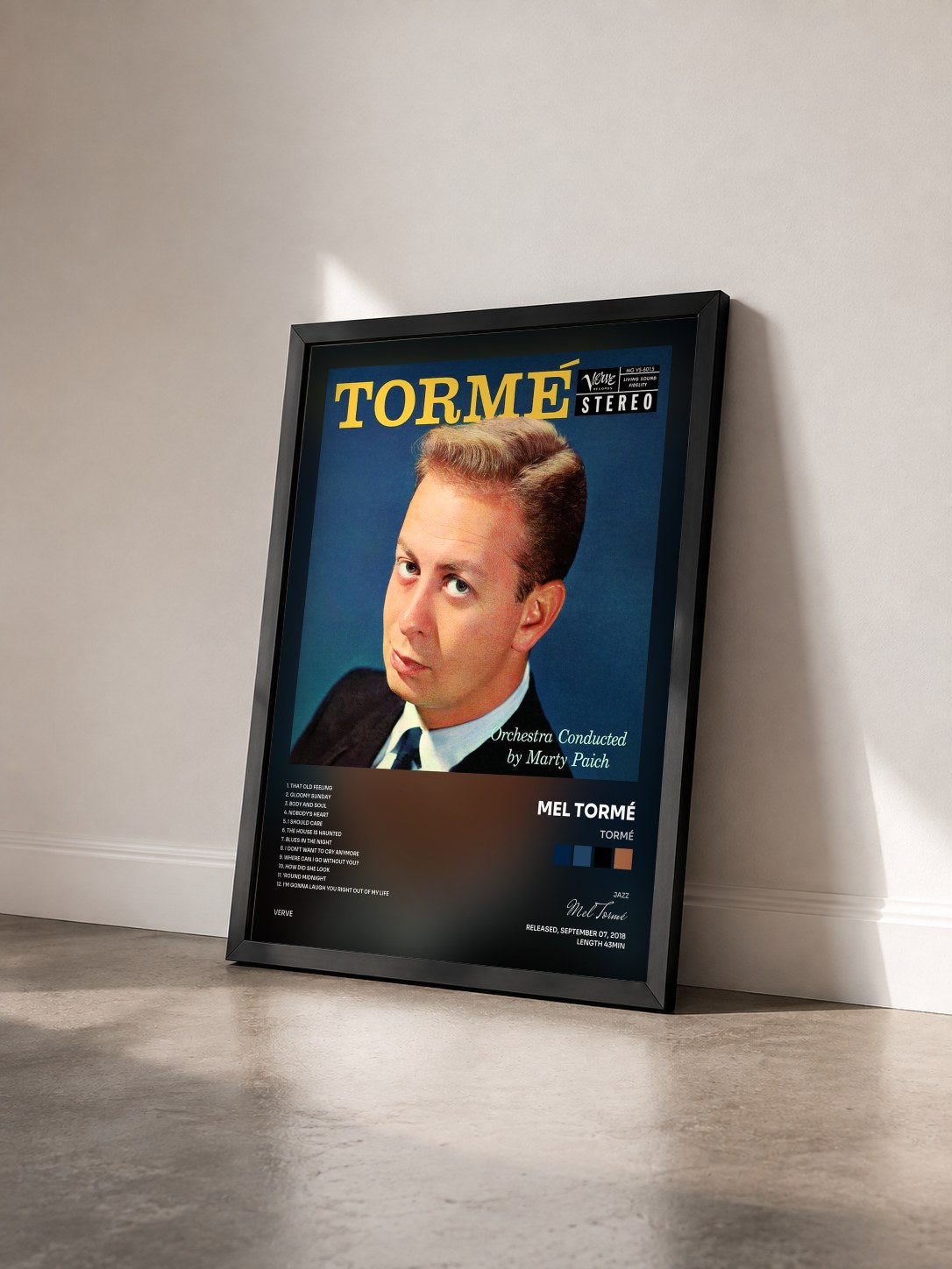 #noir Tableau de l'album Tormé de Mel Tormé vu de trois quarts, cadre noir