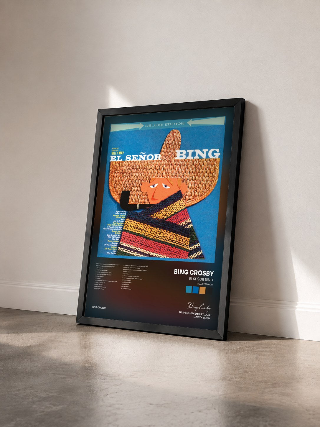 #noir Tableau de l'album El Señor Bing (Deluxe Edition) de Bing Crosby vu de trois quarts, cadre noir