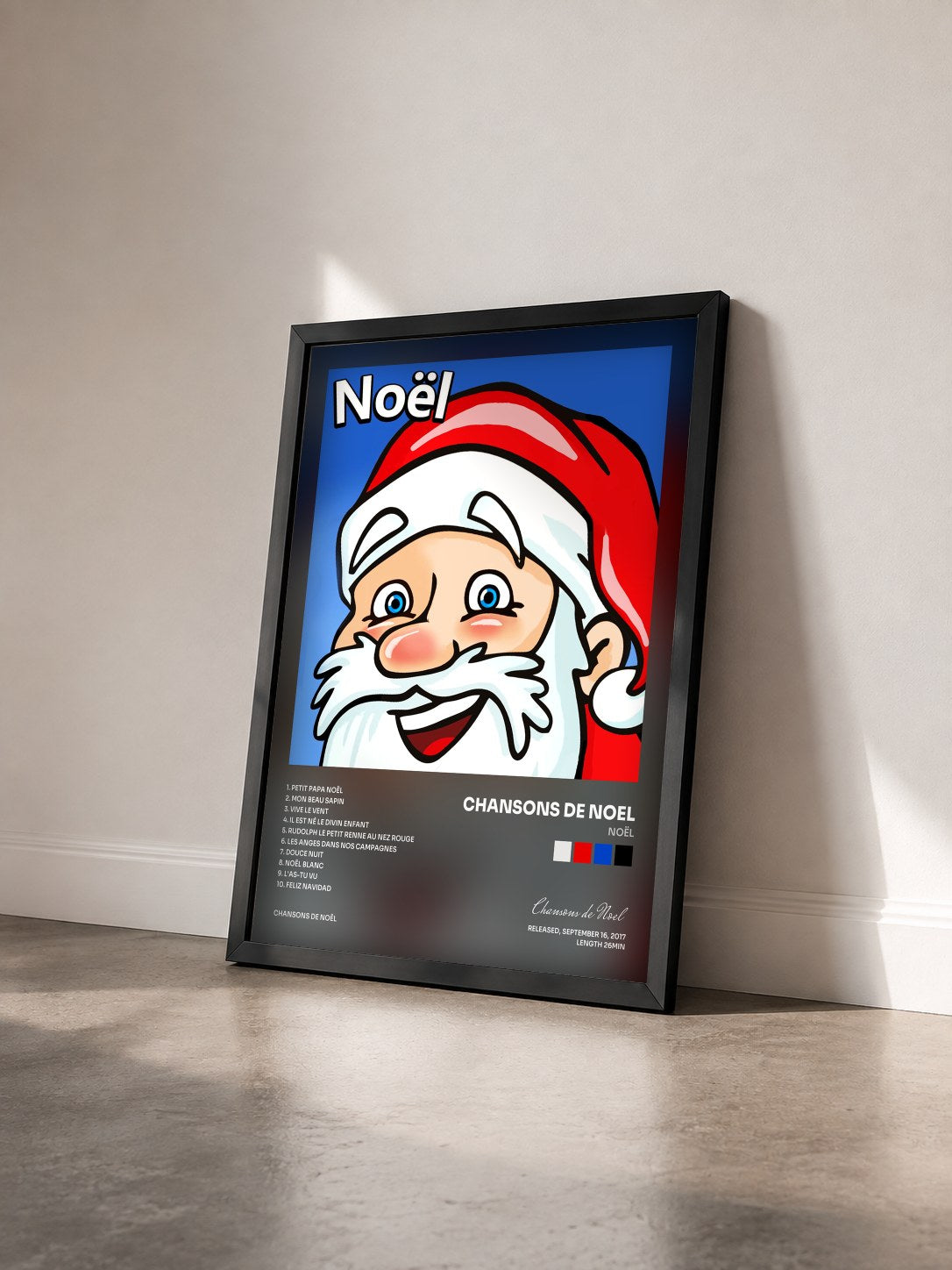 #noir Tableau de l'album Noël de Chansons de Noel vu de trois quarts, cadre noir
