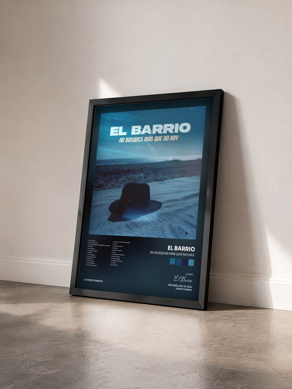 #noir Tableau de l'album No busques más que no hay de El Barrio vu de trois quarts, cadre noir