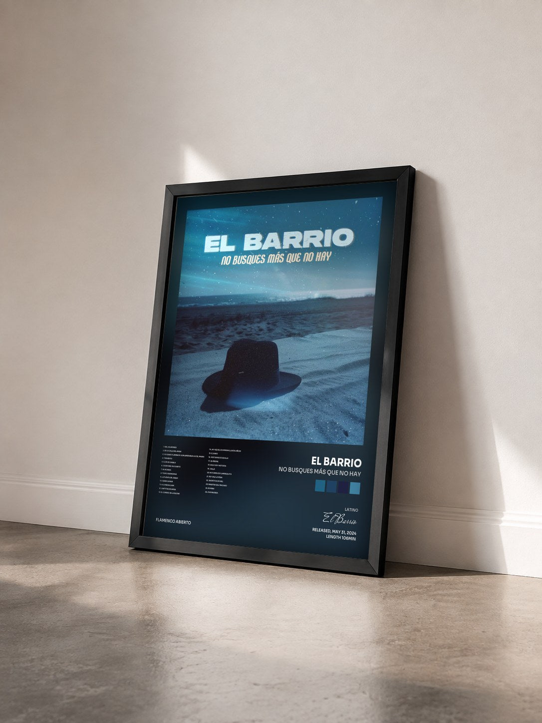 #noir Tableau de l'album No busques más que no hay de El Barrio vu de trois quarts, cadre noir