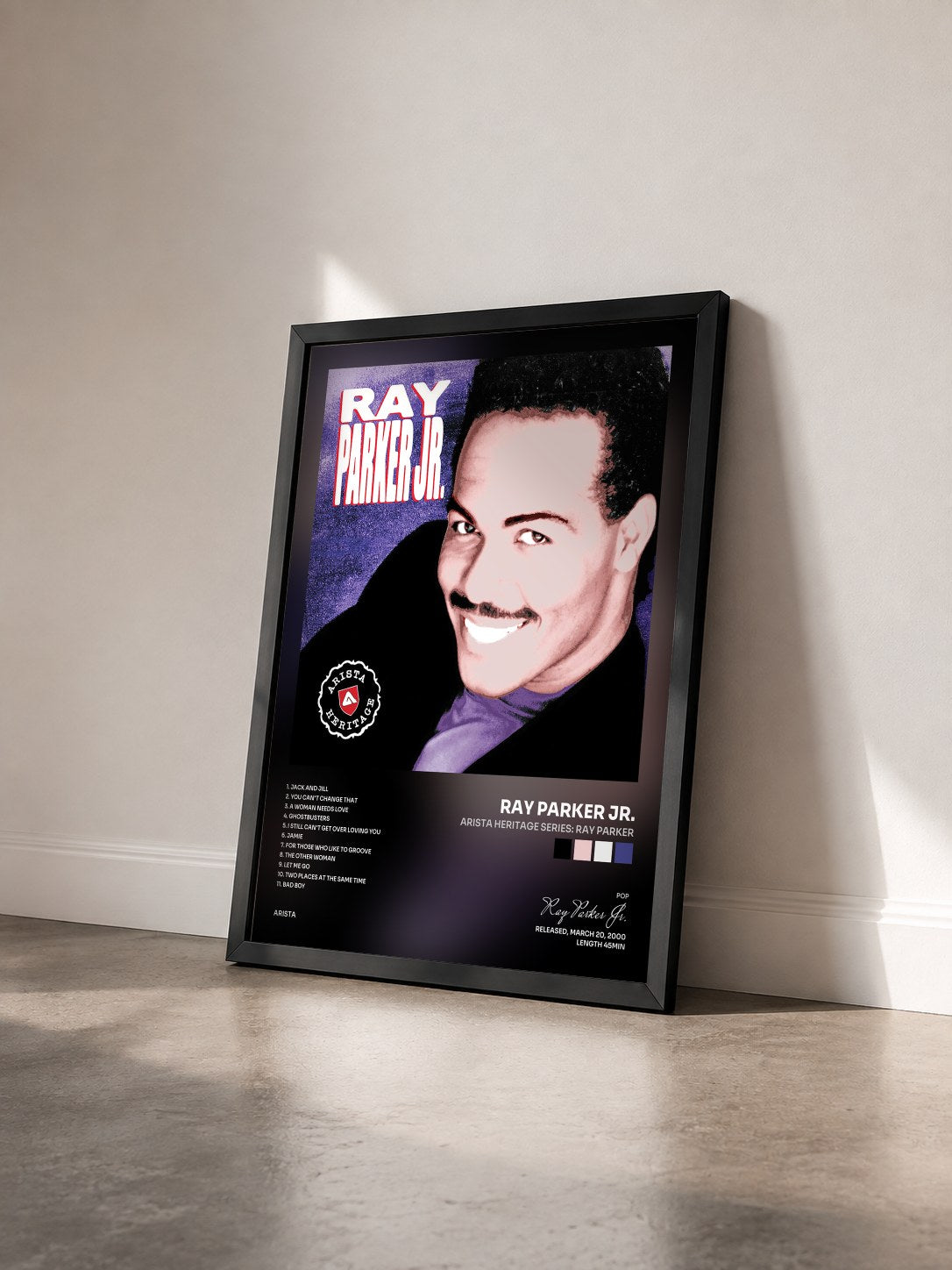 #noir Tableau de l'album Arista Heritage Series: Ray Parker de Ray Parker Jr. vu de trois quarts, cadre noir