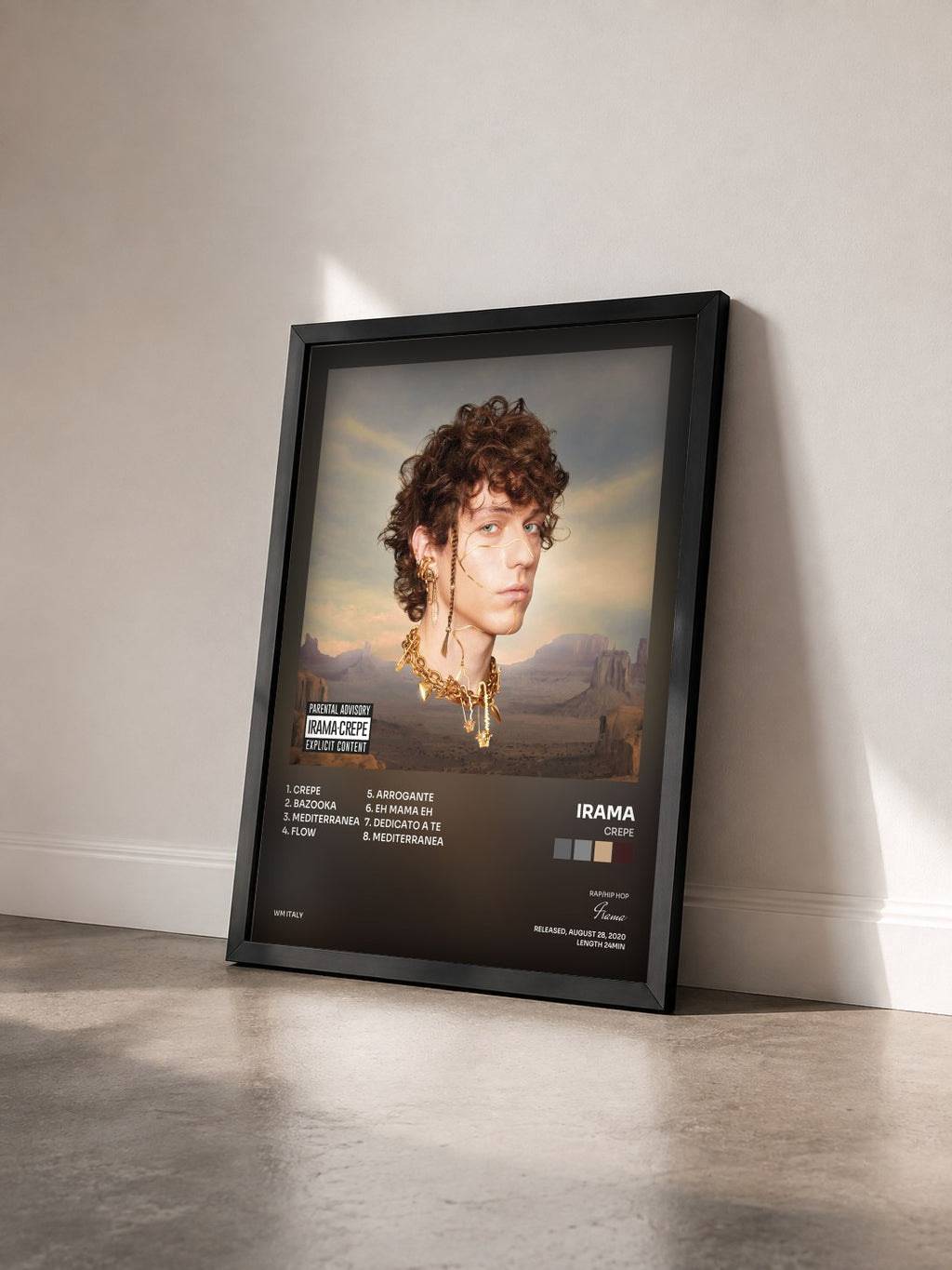 #noir Tableau de l'album Crepe de Irama vu de trois quarts, cadre noir