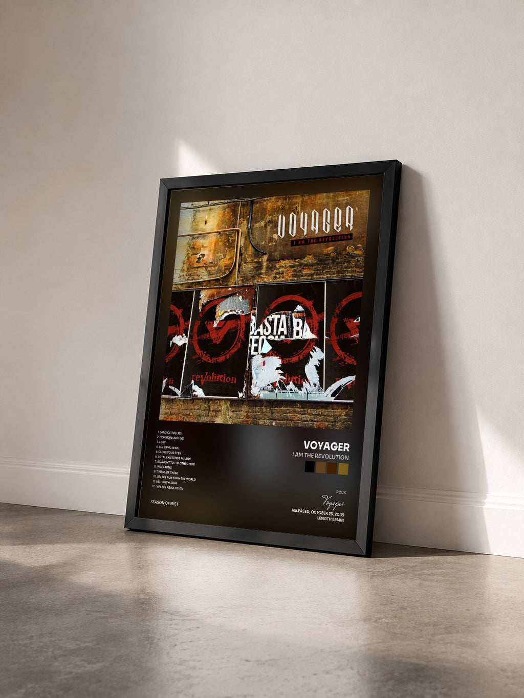 #noir Tableau de l'album I Am the Revolution de Voyager vu de trois quarts, cadre noir