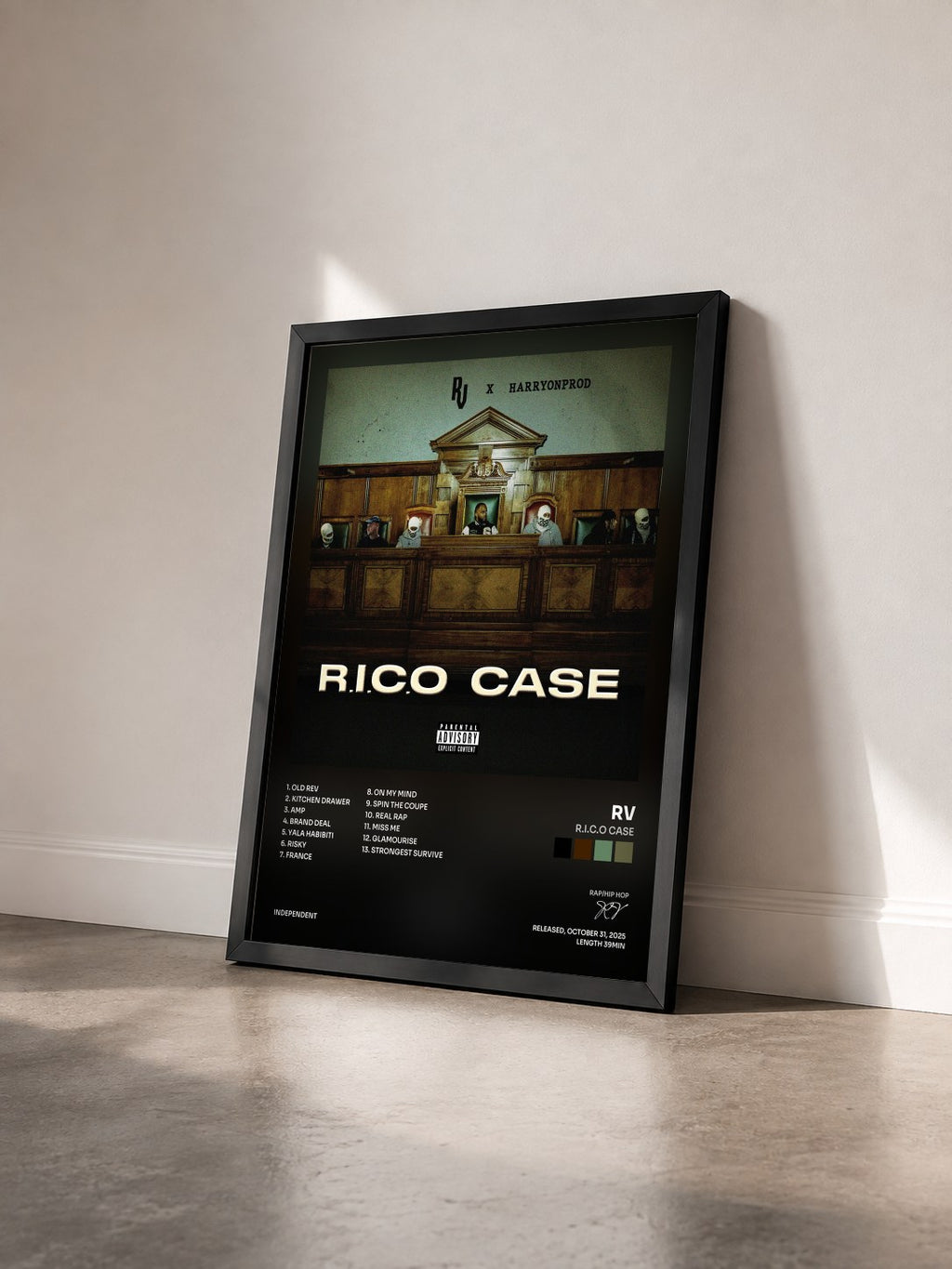 #noir Tableau de l'album R.I.C.O Case de RV vu de trois quarts, cadre noir
