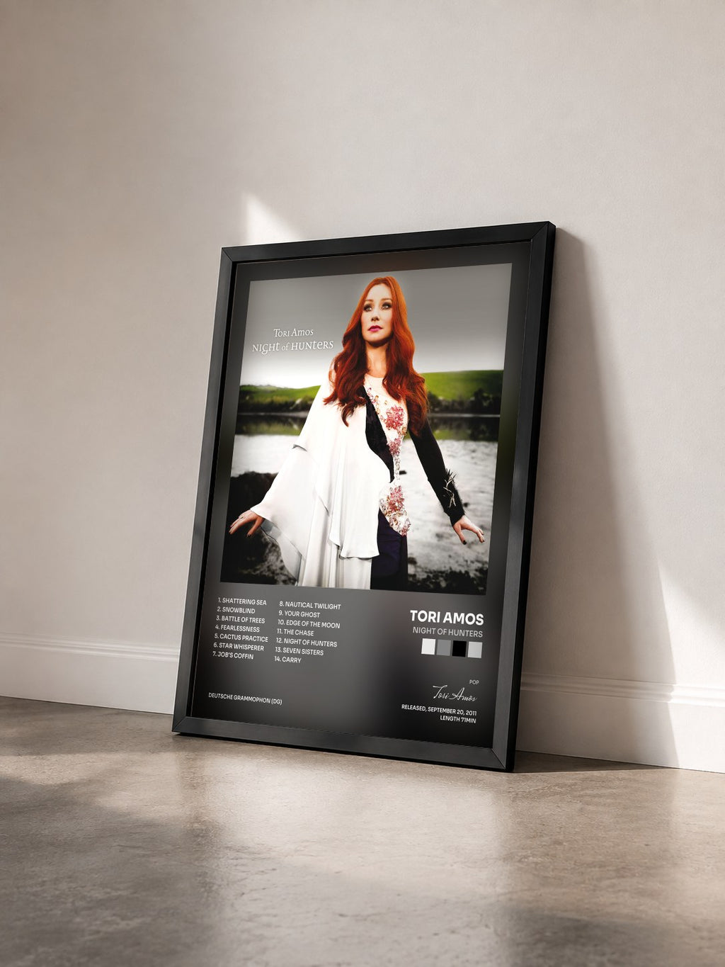 #noir Tableau de l'album Night Of Hunters de Tori Amos vu de trois quarts, cadre noir