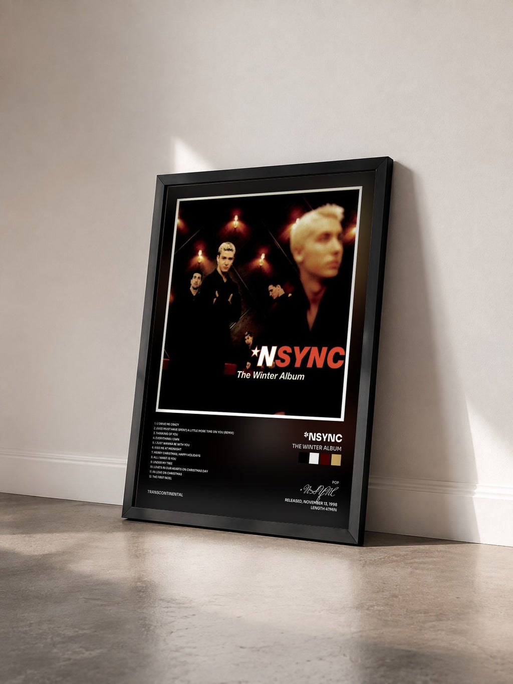 #noir Tableau de l'album The Winter Album de *NSYNC vu de trois quarts, cadre noir