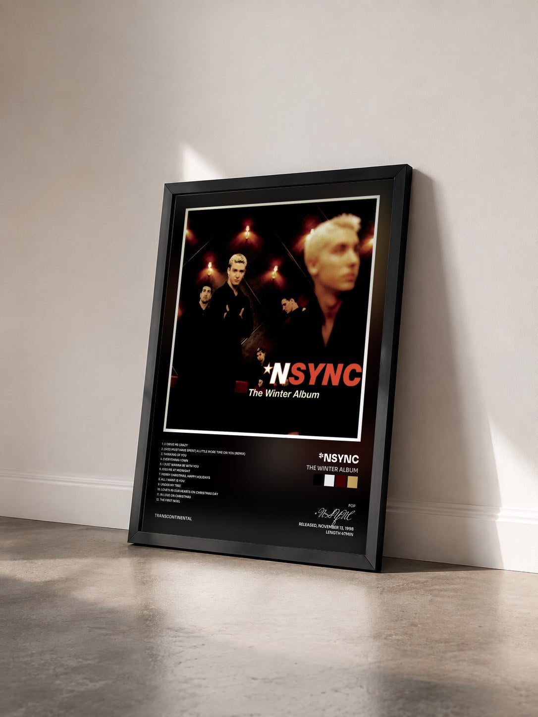 #noir Tableau de l'album The Winter Album de *NSYNC vu de trois quarts, cadre noir