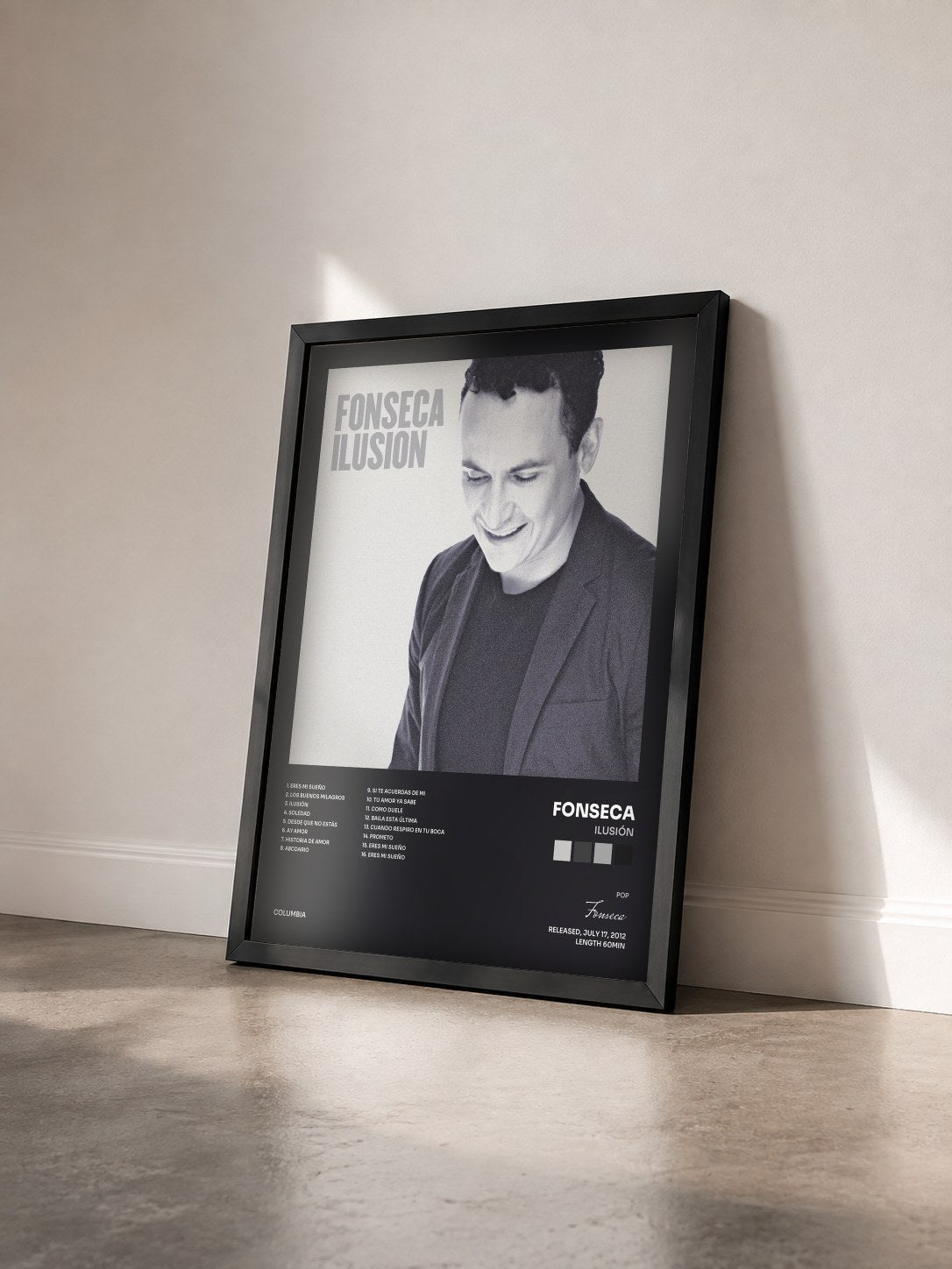 #noir Tableau de l'album Ilusión de Fonseca vu de trois quarts, cadre noir