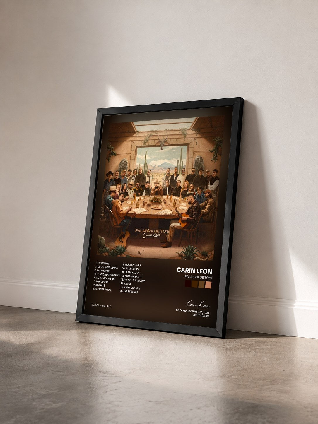 #noir Tableau de l'album Palabra De To's de Carin Leon vu de trois quarts, cadre noir