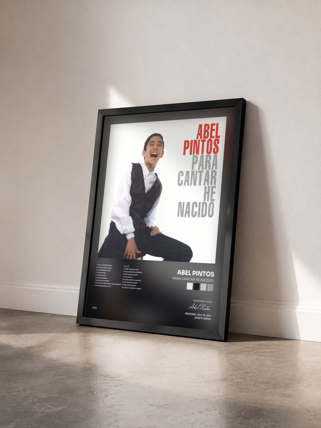 #noir Tableau de l'album Para Cantar He Nacido de Abel Pintos vu de trois quarts, cadre noir