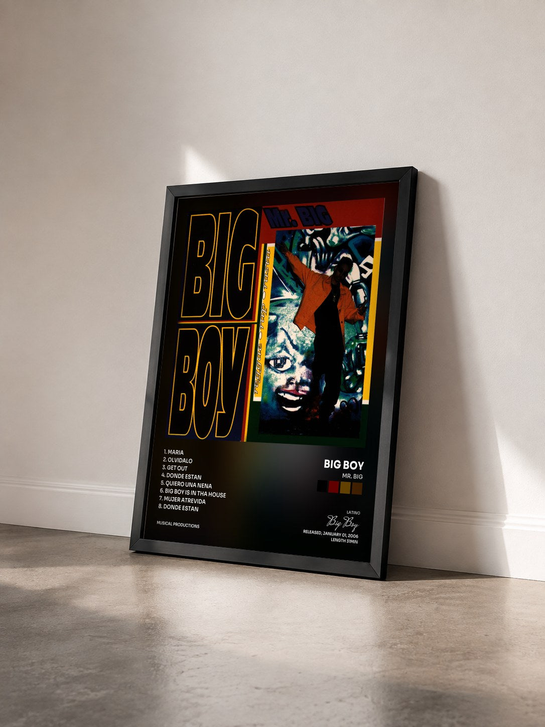 #noir Tableau de l'album Mr. Big de Big Boy vu de trois quarts, cadre noir