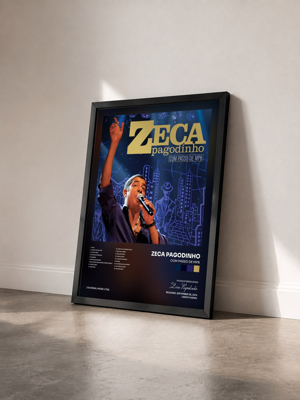 #noir Tableau de l'album Com Passo De MPB de Zeca Pagodinho vu de trois quarts, cadre noir