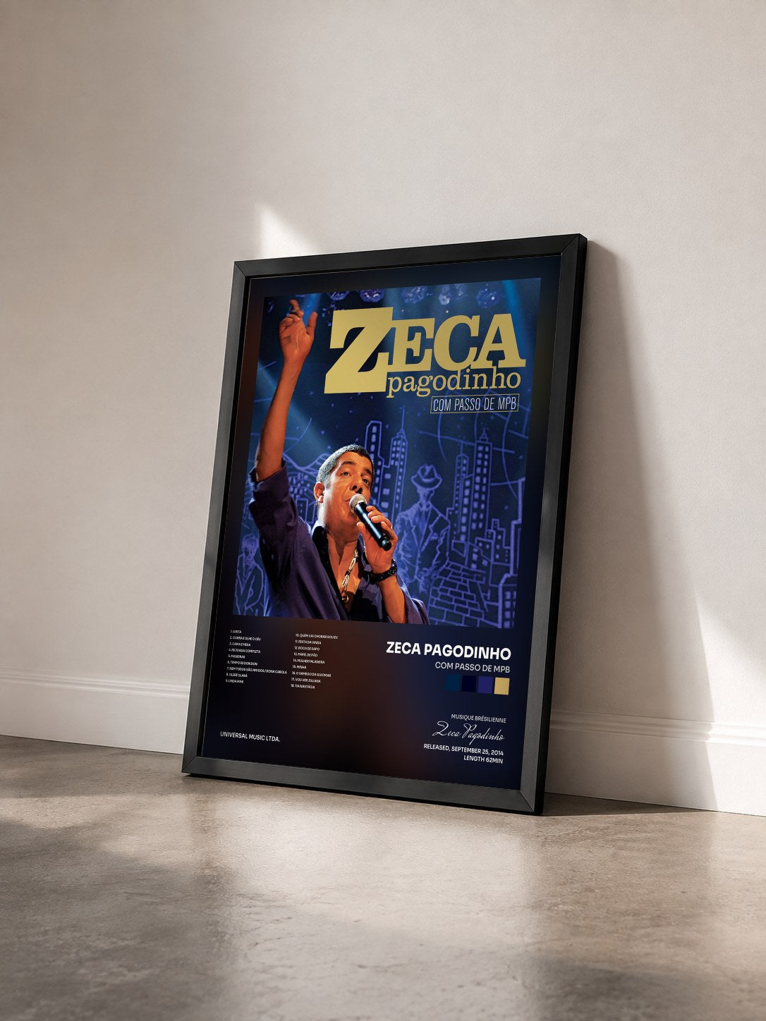 #noir Tableau de l'album Com Passo De MPB de Zeca Pagodinho vu de trois quarts, cadre noir