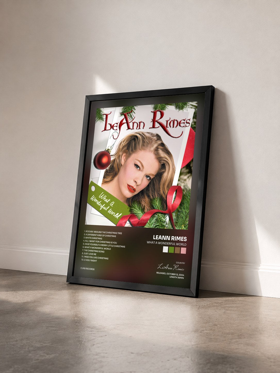 #noir Tableau de l'album What A Wonderful World de LeAnn Rimes vu de trois quarts, cadre noir