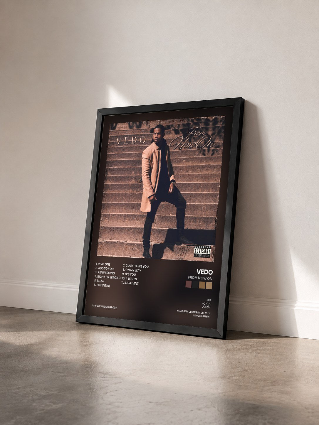 #noir Tableau de l'album From Now On de Vedo vu de trois quarts, cadre noir