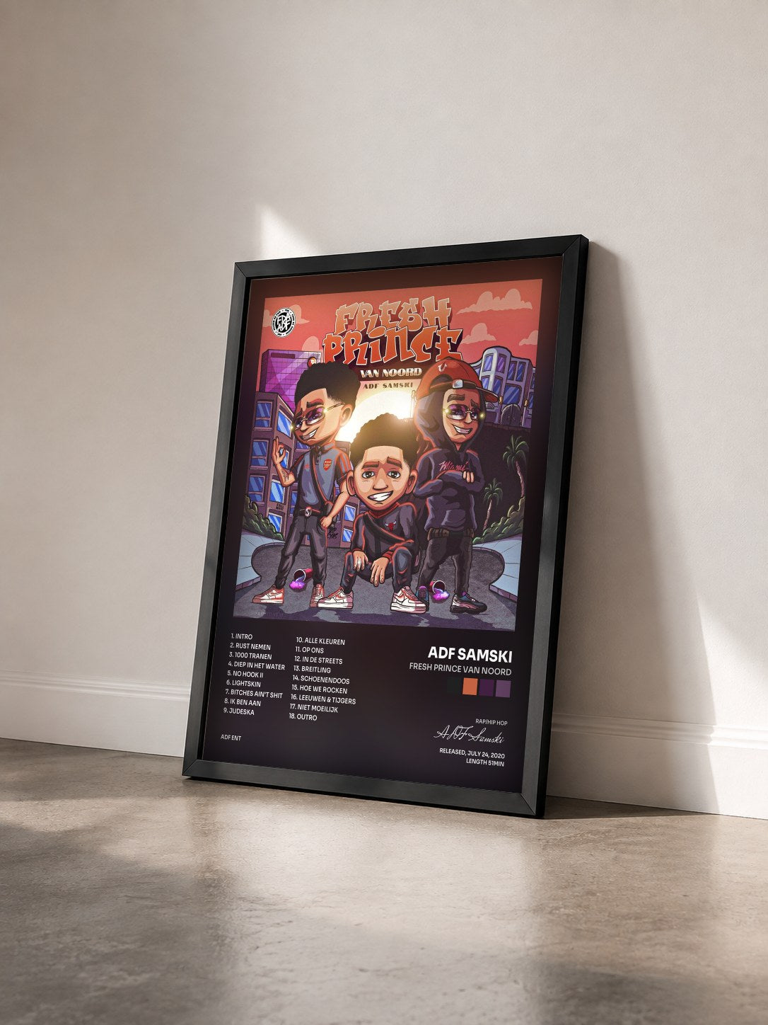 #noir Tableau de l'album Fresh Prince Van Noord de ADF Samski vu de trois quarts, cadre noir