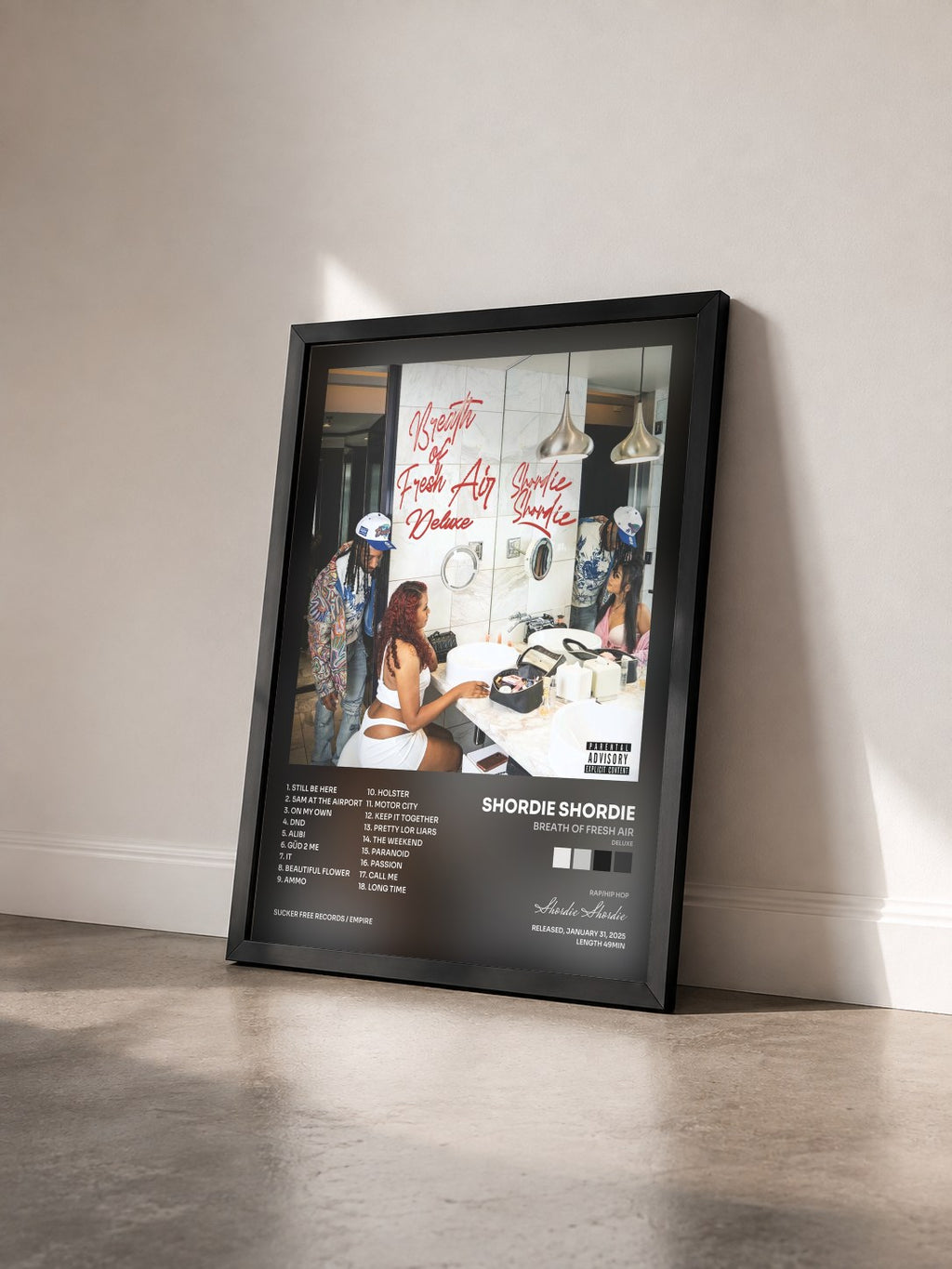 #noir Breath Of Fresh Air (Deluxe) di Shordie Shordie in stampa incorniciata vista di tre quarti, cornice nera