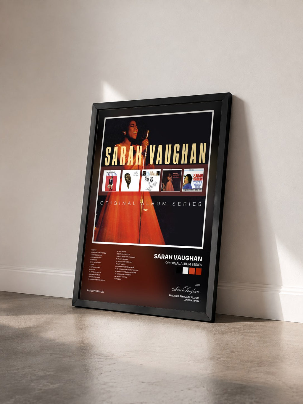 #noir Tableau de l'album Original Album Series de Sarah Vaughan vu de trois quarts, cadre noir