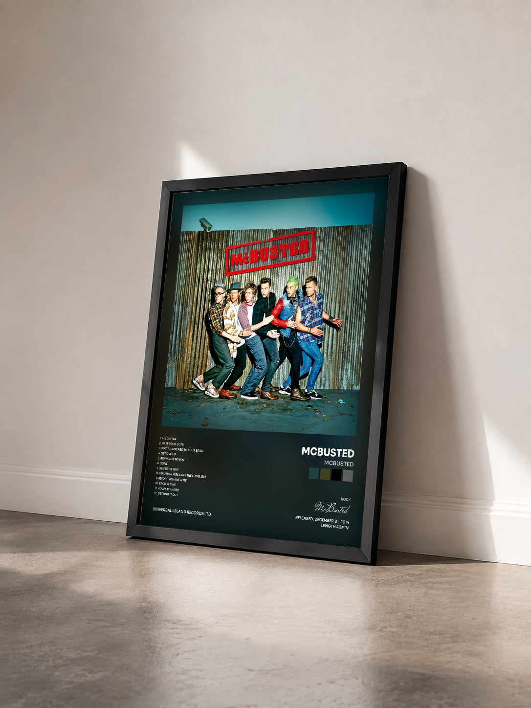 #noir Tableau de l'album McBusted de McBusted vu de trois quarts, cadre noir