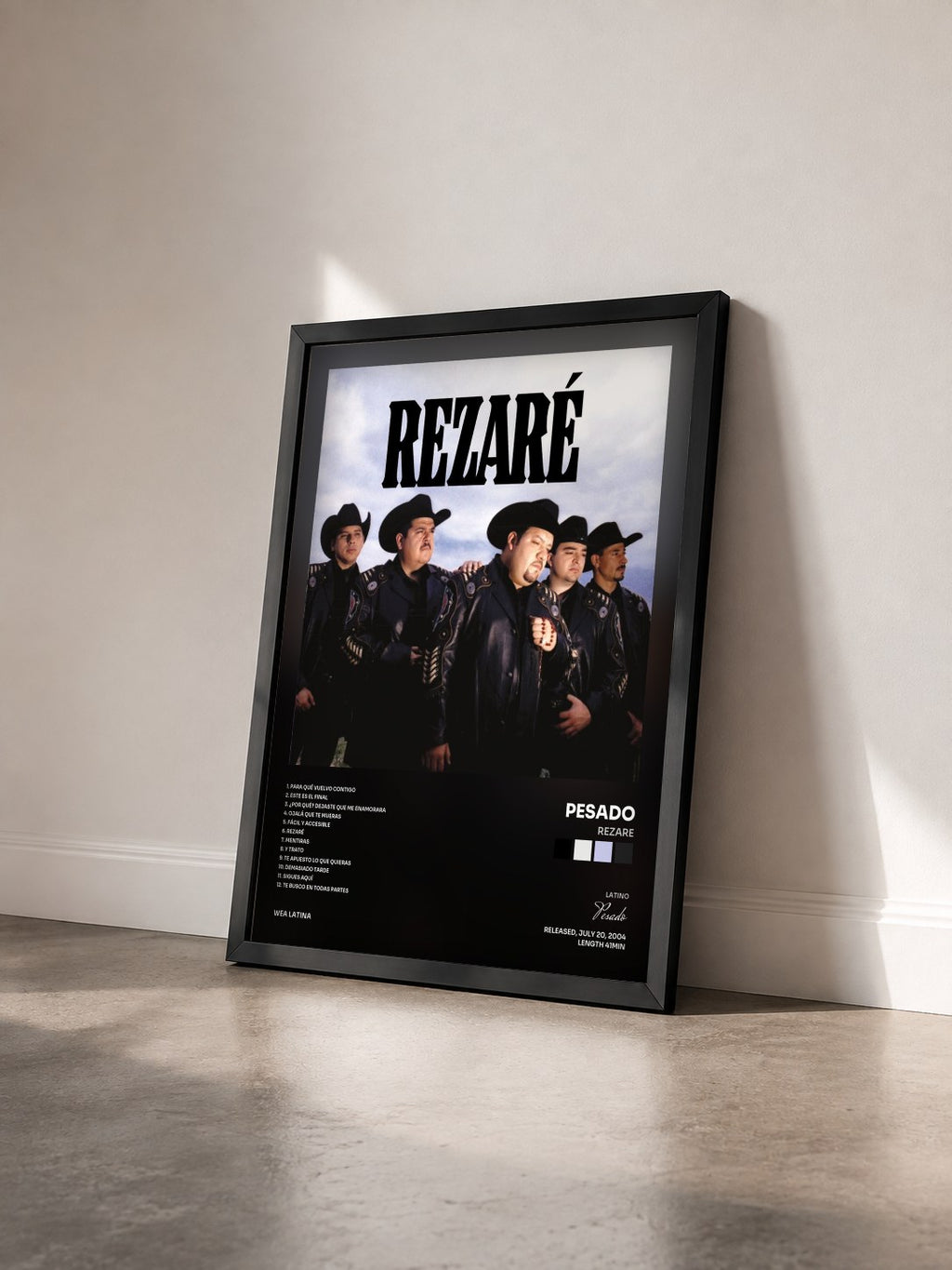 #noir Tableau de l'album Rezare de Pesado vu de trois quarts, cadre noir