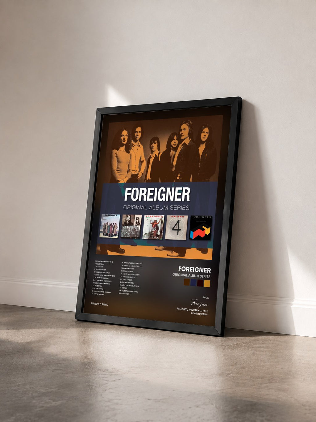 #noir Tableau de l'album Original Album Series de Foreigner vu de trois quarts, cadre noir