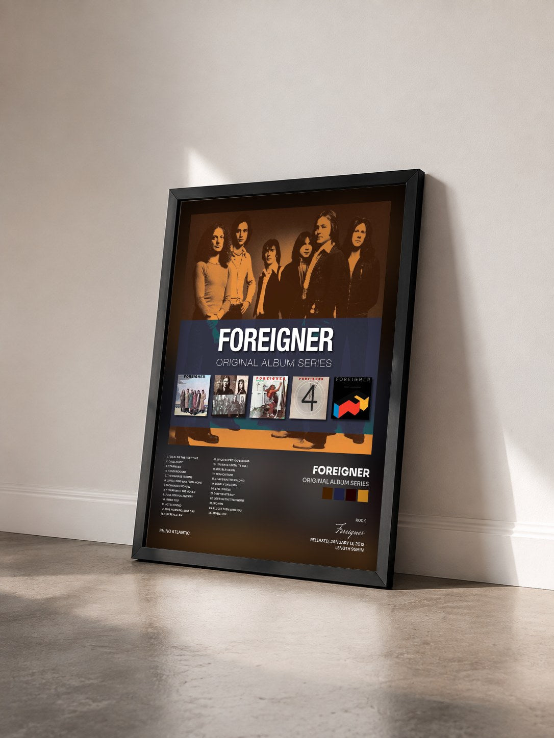 #noir Tableau de l'album Original Album Series de Foreigner vu de trois quarts, cadre noir