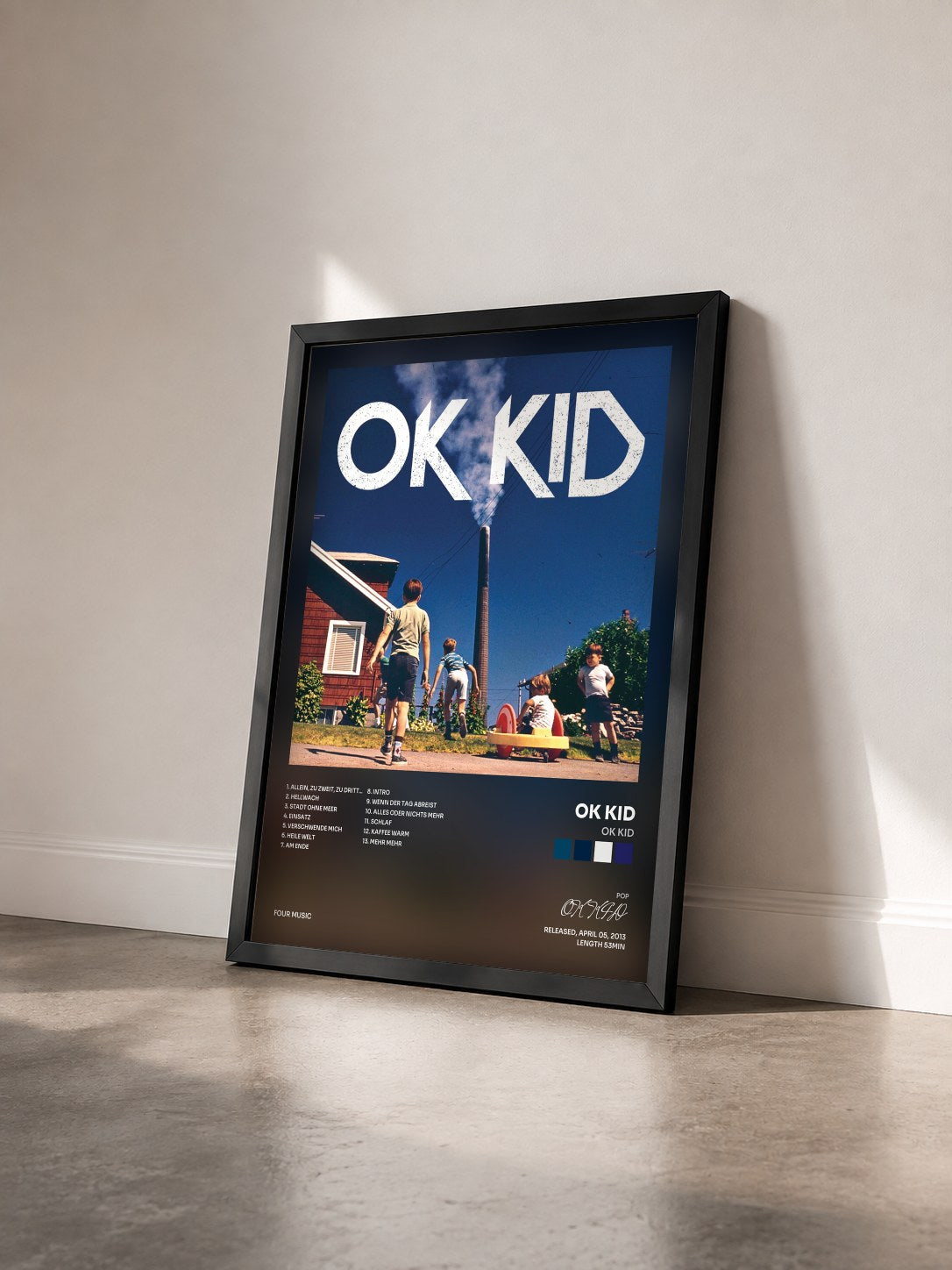 #noir Tableau de l'album OK KID de OK KID vu de trois quarts, cadre noir