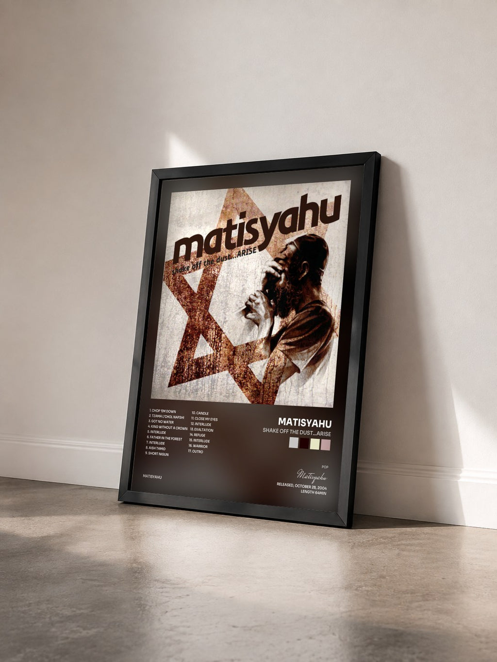 #noir Tableau de l'album Shake off the Dust...Arise de Matisyahu vu de trois quarts, cadre noir